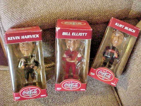 NASCAR Coca Cola Racing Bobbleheads - Kevin Harvick - Bill Elliott - Kurt Busch Cover