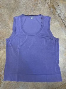 ANN TAYLOR TANK TOP Large Lavender SLEEVELESS Armpit To Armpit 19”Stretchy - Picture 1 of 5
