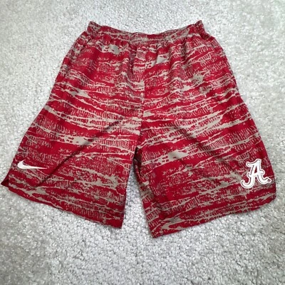 Alabama Shorts Mens Medium Red Print Nike Crimson Roll Tide Football Logo Gym - Image 1 of 4