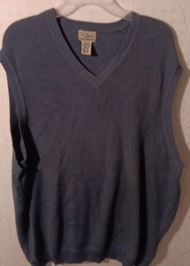 LL Bean Sweater Vest Mens Size 2XL XXL Blue/Gray Golf V-Neck - Picture 1 of 7