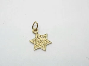 Vintage 14 KT Real Gold  Star of David Charm Pendant  - Picture 1 of 4
