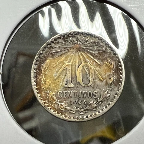 1926 MEXICO SILVER 10  CENTAVOS PRETTY TONING Cover