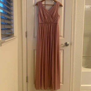 Azazie bridesmaids ballgown chiffon dress pink mauve blush Wedding Party J16/XS - Picture 1 of 8