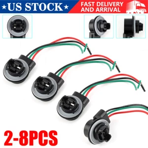Universal Pigtail Wire Female Socket 3157 S Two Harness Front Turn Signal Park - Foto 1 di 12