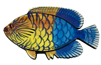 Plato de pez ángel Ben Diller Potter 2000 vintage ~ comunicaciones de nivel 3 16,5" Foto 1 de 4