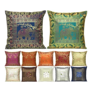 Brocade Elephant Cushion Cover Throw Home Decor Handmade Silk Sofa Pillowcase16" - Picture 1 of 76