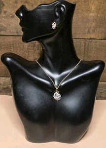 Juego de collar y pendientes Danbury Mint cristal dorado - Imagen 1 de 7