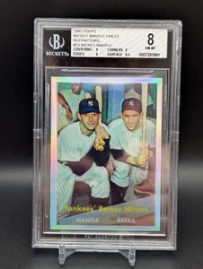 1997 Topps Finest Refractor Mickey Mantle #23 BGS 8 New York Yankees JH3 - Picture 1 of 2