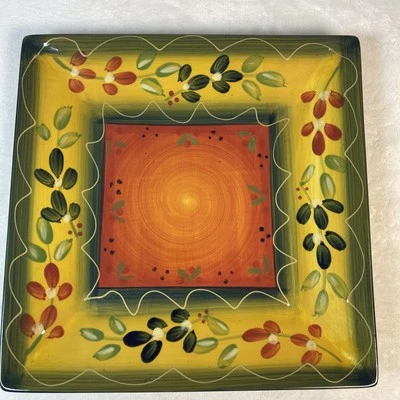 Set/ 4 Corsica Home La Province 10-1/8" Square Plates Hand Crafted & Painted - Image 1 of 4