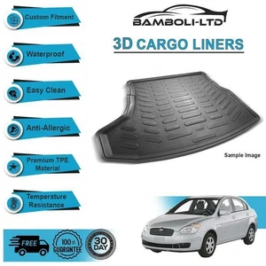 3D CARGO LINER BOOT LINER REAR TRUNK MAT FOR Hyundai Accent Era 2006-UP - Picture 1 of 4