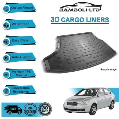3D CARGO LINER BOOT LINER REAR TRUNK MAT FOR Hyundai Accent Era 2006-UP - Image 1 of 4