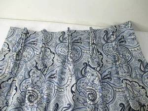 Calico Custom Pinch Pleat Drapes 4 Panels heavy lined LONG 105" x 24" blue NICE - Bild 1 von 13