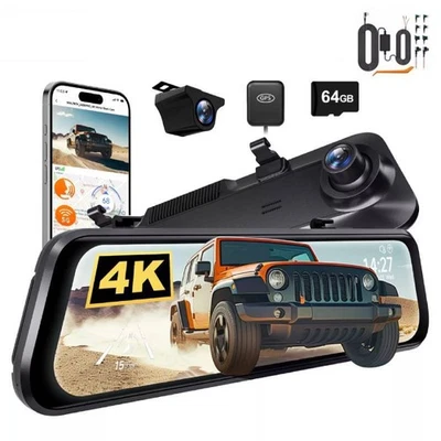 Espejo retrovisor WOLFBOX G850 PRO Dash Cam GPS WiFi, control por voz, ADAS y BSD Foto 1 de 4