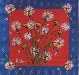 Vintage ~ Manes Org ~ "Dandee Löwen mit blauen Sneakers" ~ Baumwollstoff Panel ~ 15,75"x15,5" - Bild 1 von 3