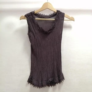 ISSEY MIYAKE Dark purple pleated sleeveless top - Picture 1 of 8