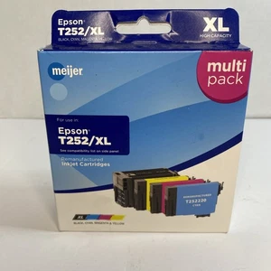 Cartuchos de inyección de tinta Epson T252 XL paquete múltiple marca Meijer Workforce nuevos negros - Imagen 1 de 4
