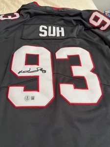NDAMUKONG SUH SIGNED TAMPA BAY BUCCANEERS CUSTOM JERSEY BECKETT WITNESSED - Picture 1 of 7
