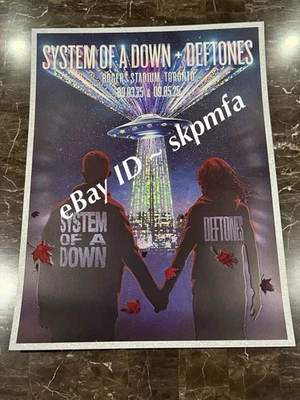 SYSTEM OF A DOWN Poster DEFTONES Toronto 💯 Official Merch Embossed 🌁Admat - Image 1 of 4
