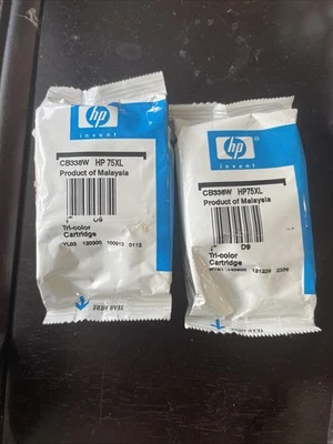 2x Genuine HP 75XL CB338W Tri-Color Ink Cartridge  NEW OEM SEALED NO BOX - Image 1 of 2
