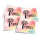 4X Vinyl Stickers Paros Watercolor Palm Tree #60093