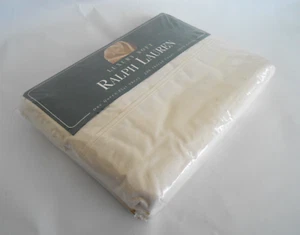 Vintage Ralph Lauren Luxury Soft Queen Flat Sheet Off-White 200 TC 100% Cotton - Picture 1 of 8