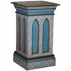 GOTHIC PUGIN VINTAGE FAUX MARBLE PAINTED LARGE PEDESTAL PLINTH FOR MARBLE BUST