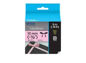 Cinta GENUINA Epson LC-4PBK5 negra sobre rosa 1/2" LabelWorks se adapta a LW-400 y LW-300 - Imagen 1 de 2