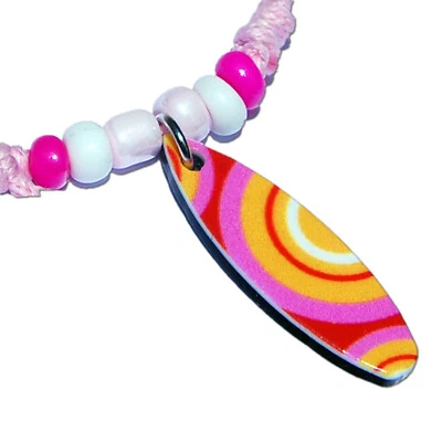 Seestern Halskette Modeschmuck mit Surfboard Nylon Anhänger 2,5 cm vari Halsband - Bild 1 von 3