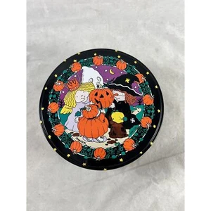 Punkin' Patch Niños Halloween Lata Redonda Galletas Caramelos Contenedor CGD De Colección 1987 - Imagen 1 de 4