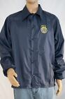 Rain Coach Jacket Windjammer Snap Coat Vintage USA Made Blue Nylon Size XL 