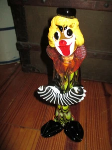 VINTAGE LARGE MURANO GLASS ITALY CLOWN PLAYING ACCORDION great detail figurine - Picture 1 of 6