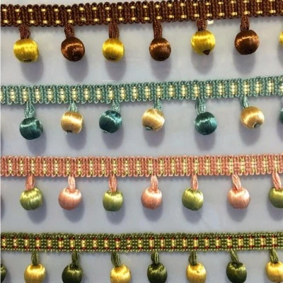 Pompom Trim Pom Pom Bobble Tassel Ball Fringe Ribbon DIY Apparel Mini Ball 1M - Image 1 of 4