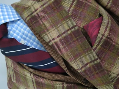VTG Polo Ralph Lauren Chaps Union made USA Bold plaid tweed sport coat 44 R - Изображение 1 из 4