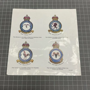 VINTAGE ORIGINAL Sticker Decal Sheet Page RAF WW1 WW2 SQUADRON WAR MILITARY - Picture 1 of 3