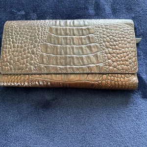 Brahmin Leather Wallet Vintage Brown Removable Checkbook two ID windows - Picture 1 of 11