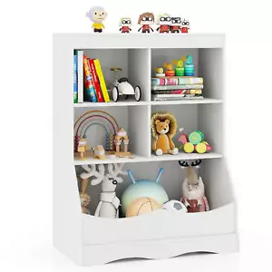 Organizador de exhibición de gabinete de almacenamiento gabinete de almacenamiento para librería infantil de 3 niveles blanco - Imagen 1 de 9