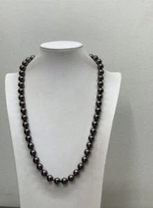 Jewel Kade Dark Grey Black Long Faux Pearls Chain Stunning Chain Signed - Picture 1 of 3