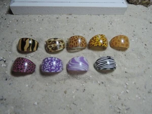 Acryl Ringe Gr. 17,2 / 54 verschiedene Mustern Animal Print - Bild 1 von 19
