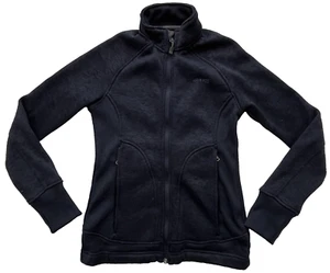 GRAMICCI Navy Blue Fleece Backed Sweater Jacket Thumbholes Womens XS - Picture 1 of 6