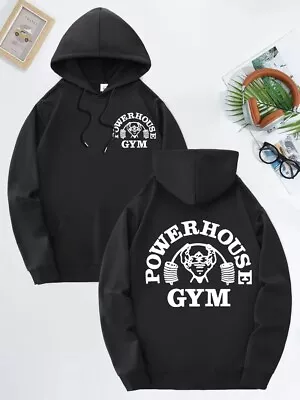 Powerhous Gym Mens Hoodie Hooded Fleece Joggers Jogging Muscle Fitness Jumper - Image 1 of 4