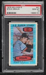 1975 Kellogg's 3-D Super Stars Steve Braun #41 PSA 10 GEM MT