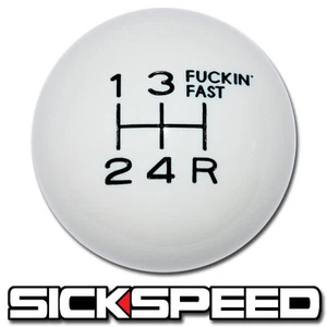 WHITE/BLACK FING FAST SHIFT KNOB 5 SPEED SHORT THROW SHIFTER LEVER 12X1.5 K04 - Bild 1 von 1