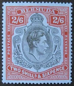 Bermuda Sg.117 2/6, very fine l/m/mint. P.14. Cat. £70. - Picture 1 of 2