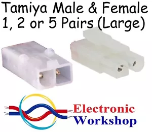 Tamiya RC Battery Connectors PAIRS LARGE Plugs 7.2V Airsoft Radio Lipo UK Seller - Picture 1 of 18
