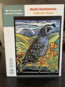 Molly Hashimoto Pomegranate California Quail 500 Piece Puzzle - Picture 1 of 7