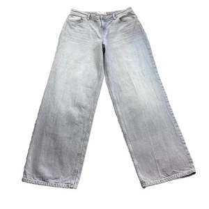 Next Womens Jeans UK 12L Light Blue Baggy Low Rise Wide Leg W33 L31 Inch - Picture 1 of 9