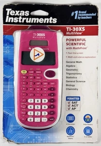 Pink TI 30XS MultiView Scientific Calculator Solar Battery Powered Math Tool - Picture 1 of 2