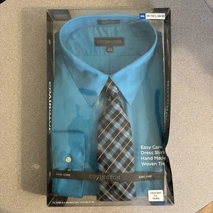 HERREN COVINGTON HEMD GRÖSSE XXLARGE 18-18 1/2 34/35 MIT PASSENDER KRAWATTE Blau - Bild 1 von 10