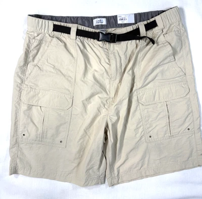Croft & Barrow Cargo Shorts Mens 44 Khaki Relaxed Fit Elastic Waist Belted NWT - Image 1 of 4