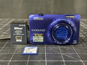 Nikon CoolPix S6300 16MP 10x Zoom Compact Digital Camera - Blue - Picture 1 of 8